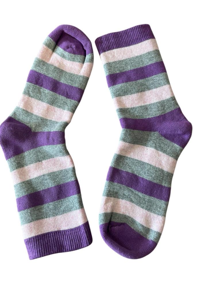 Sosete copii,Interior tip prosop,imprimeu in dungi colorate,Engros